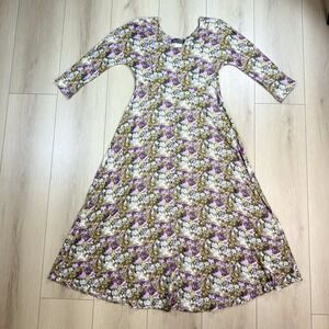 VTG All That Jazz Floral Maxi Dress Women's 9/10 Rayon 80s 90s Made USA NWT NWOT